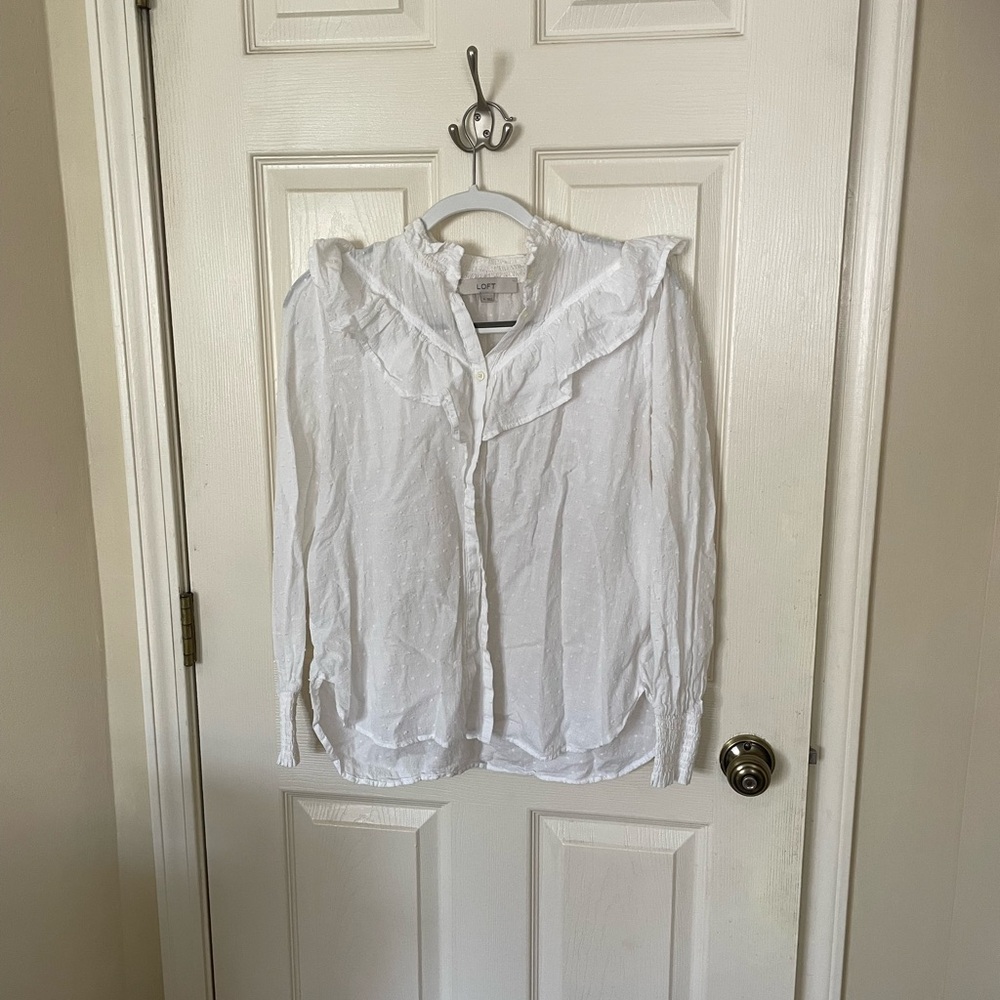 LOFT Ruffle Trim Blouse